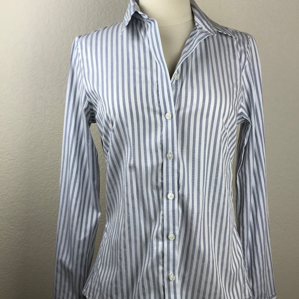 Banana Republic Fitted Stripe Button Shirt NWOT